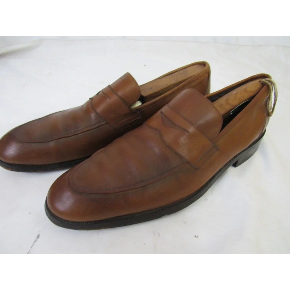 BANANA REPUBLIC Italian Leather Ortholite Slip‎ on Loafer Shoes Tan Size 9M